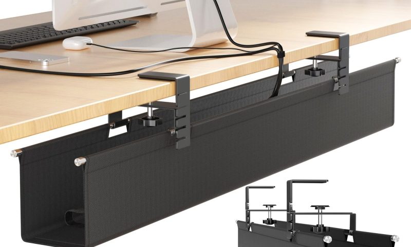 Photo by amazon.ca - Cable Management Tray for Electric Standing Desks: Setup Guide