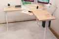 Photo by versatables.com - Corner Standing Desk Converter for L-Shaped Cubicles